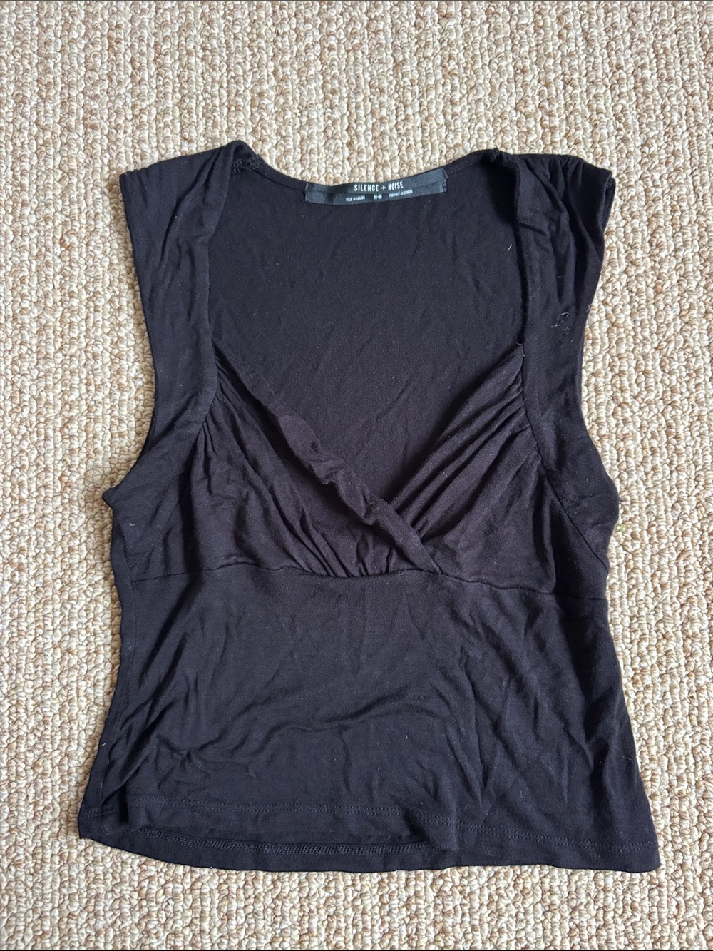 silence + noise Black Wrap-Front Sleeveless Tank